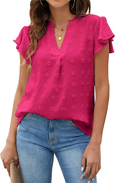 Elya™ - Textured V-Neck Shirt
