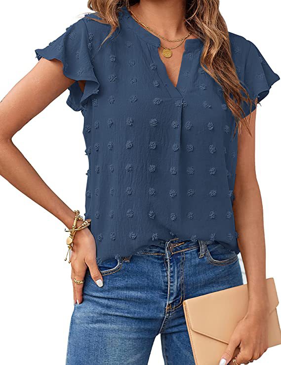 Elya™ - Textured V-Neck Shirt