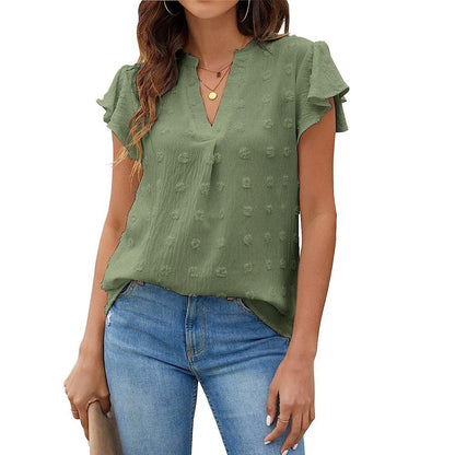Elya™ - Textured V-Neck Shirt