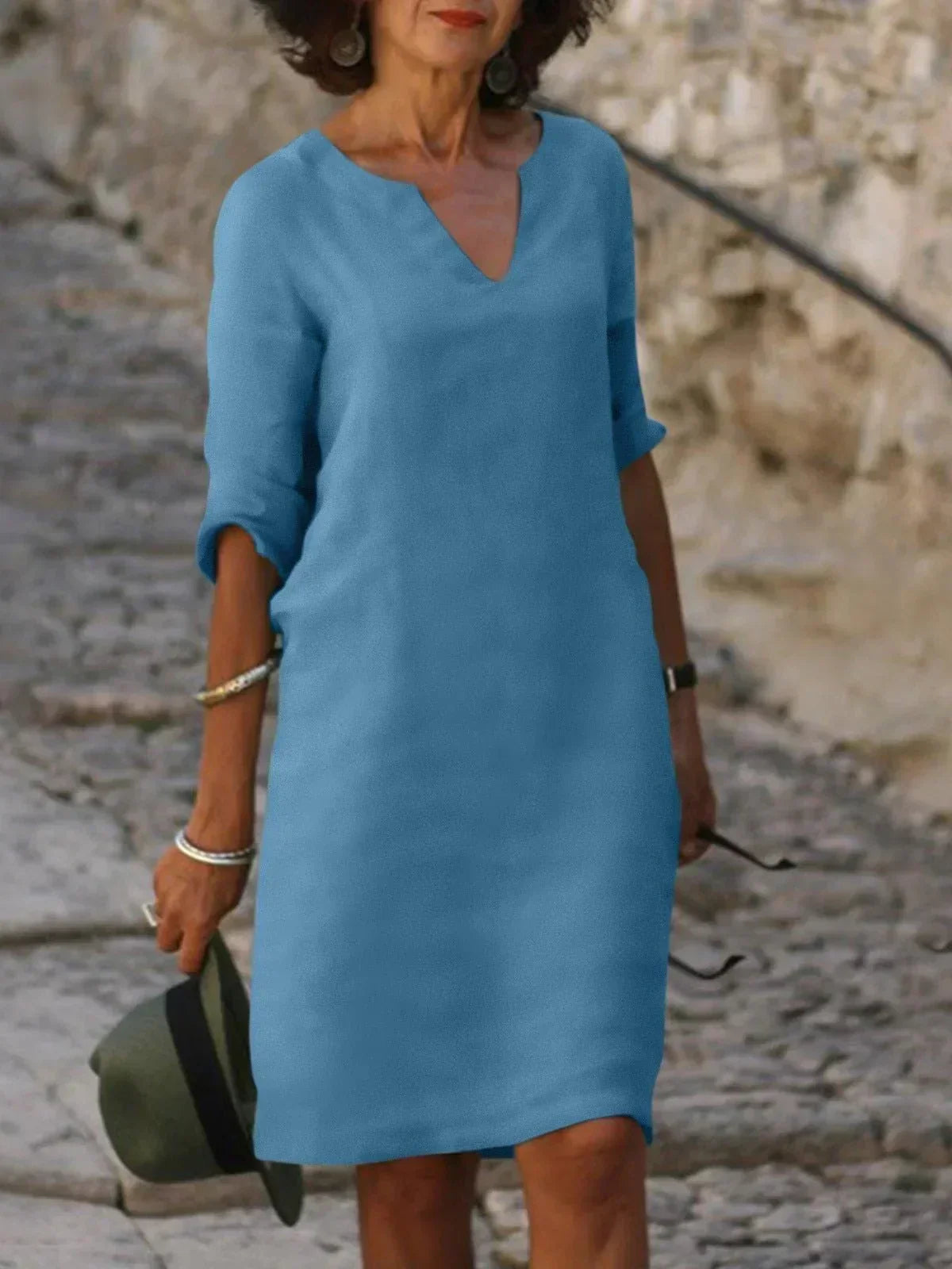 BETH™ - Relaxed V-Neck Dress