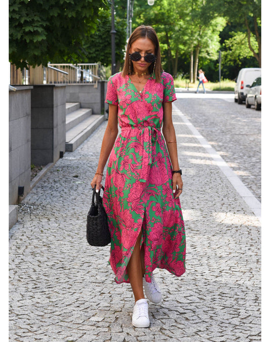 Alicia | Floral Wrap Midi Dress