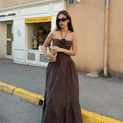 Jackie™ - Rose Detail Halter Dress