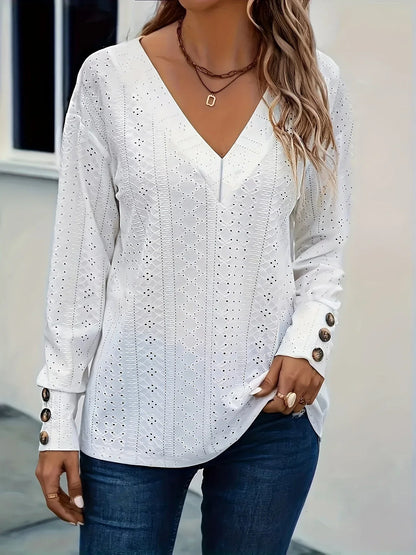 Rivana™ - Elegant Eyelet Top