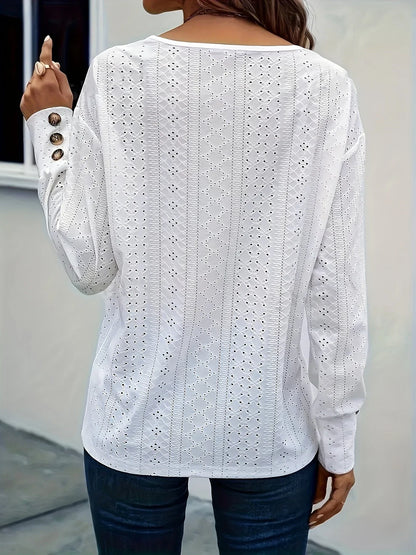 Rivana™ - Elegant Eyelet Top