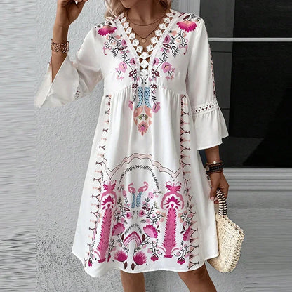 Kissia™ - Artistic Boho Print Dress