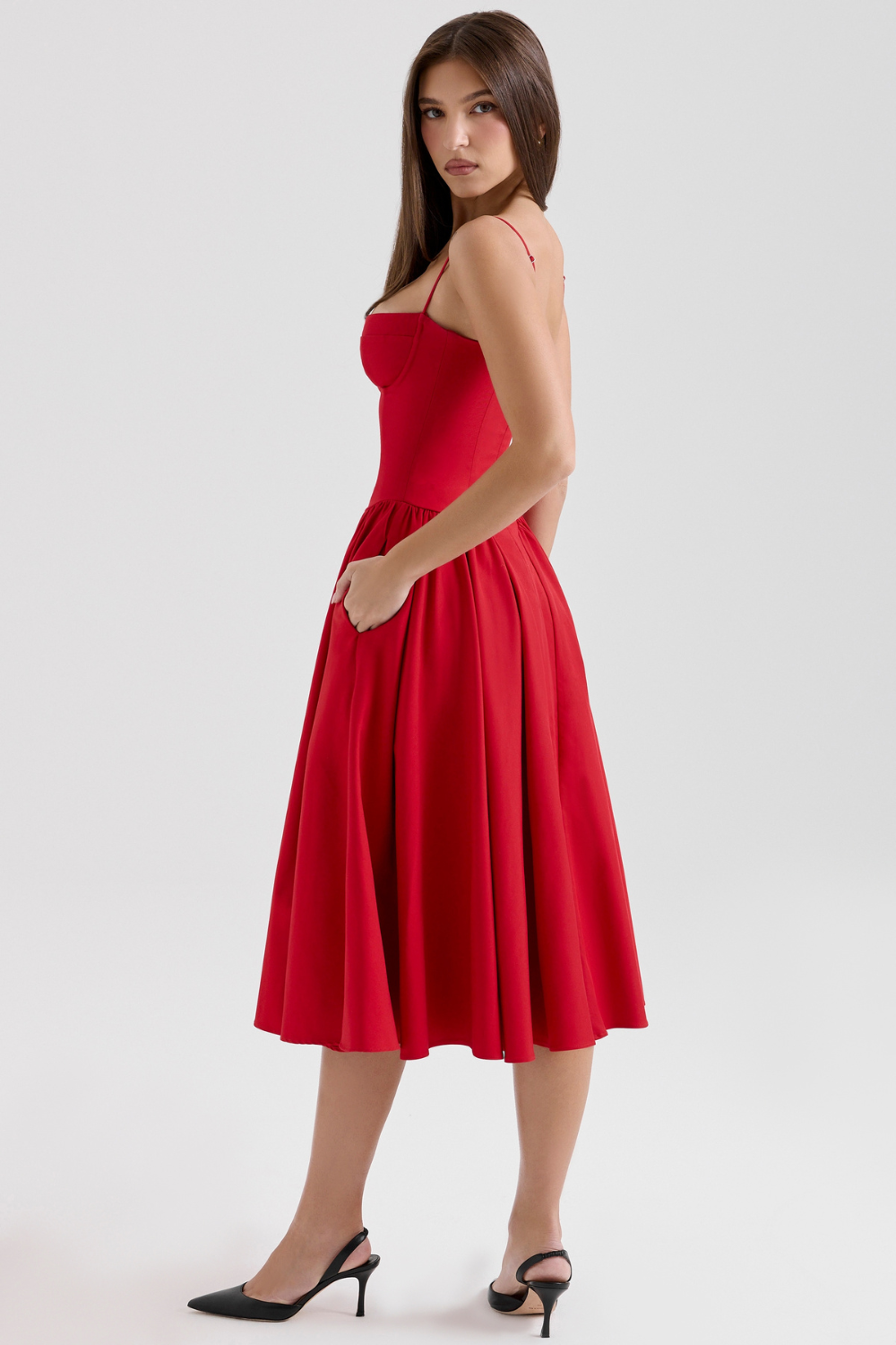 Alina Cinched Midi Dress