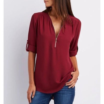 Lizzy™ - Elegant Zippered Top