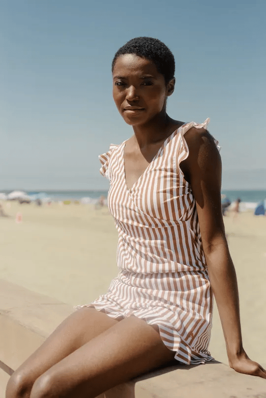 Jolanda | Swimsuit with ruffles & gentle figure shaping