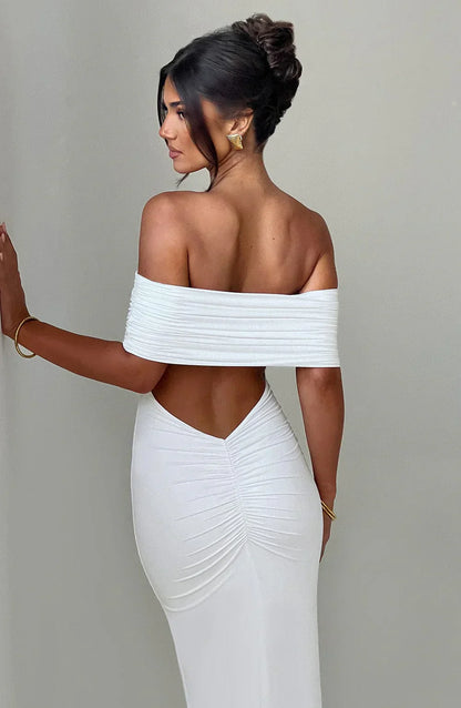 Evaya™ - Off-Shoulder Silhouette Dress