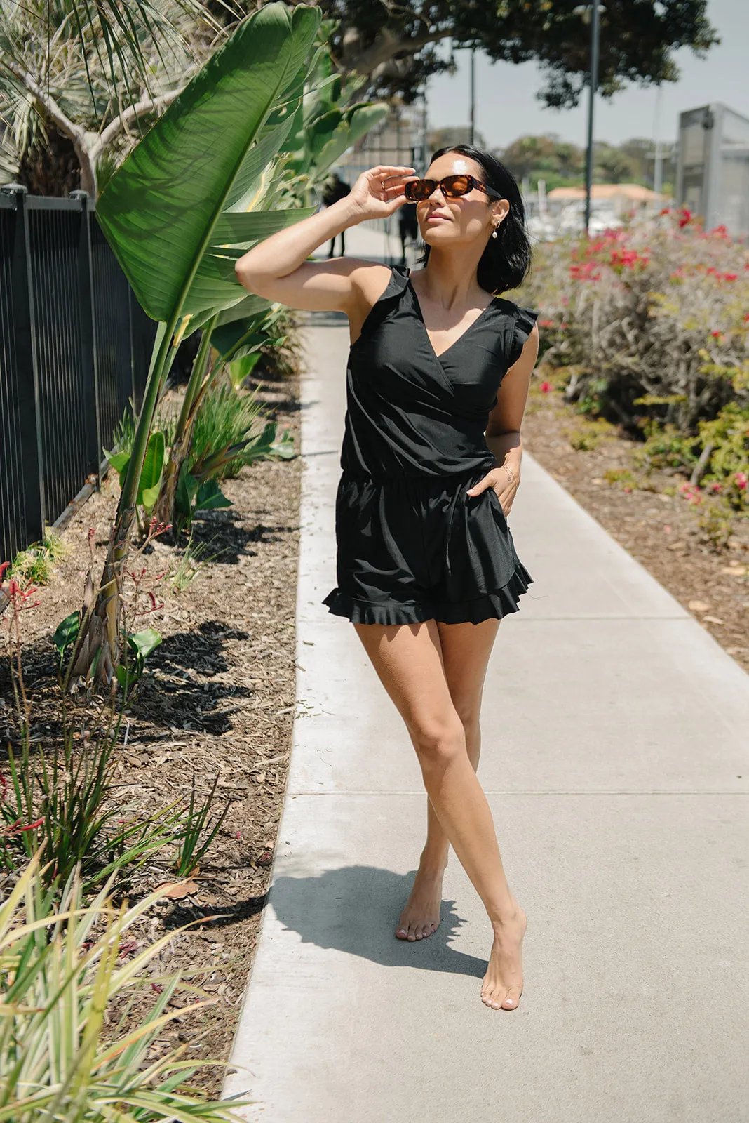 Jolanda | Swimsuit with ruffles & gentle figure shaping