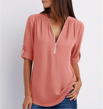 Lizzy™ - Elegant Zippered Top