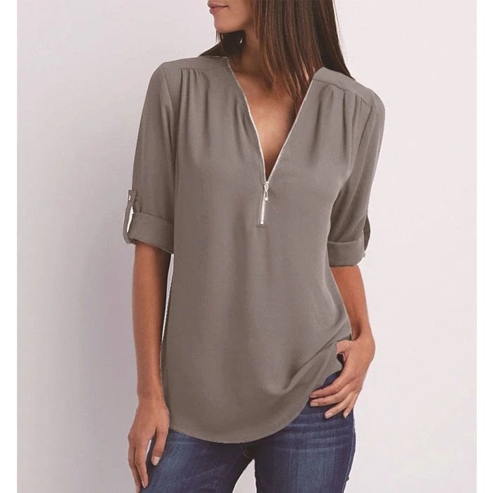 Lizzy™ - Elegant Zippered Top