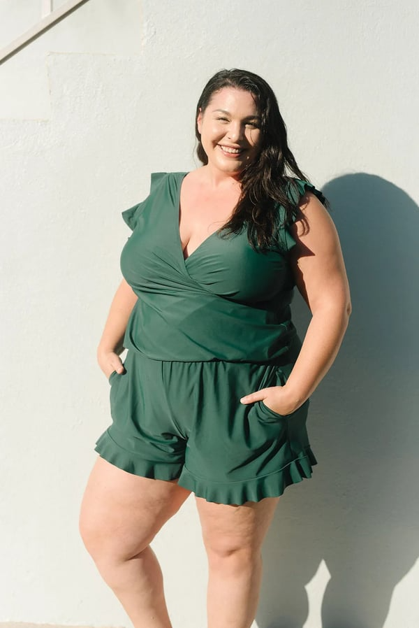 Jolanda | Swimsuit with ruffles & gentle figure shaping