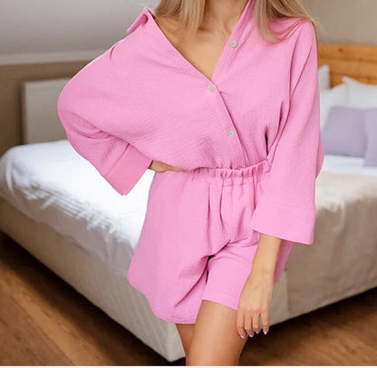 Lauren™ - Effortless Button-Up Lounge Set