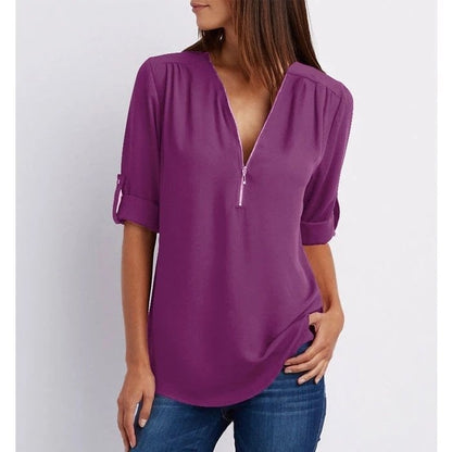 Lizzy™ - Elegant Zippered Top