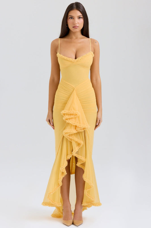 Elara Ruffle Flow Maxi