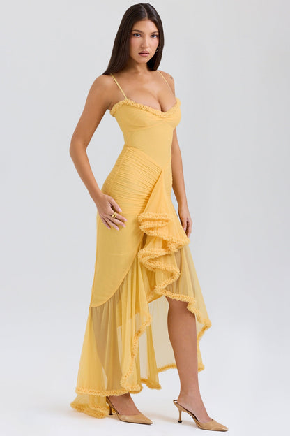Elara Ruffle Flow Maxi