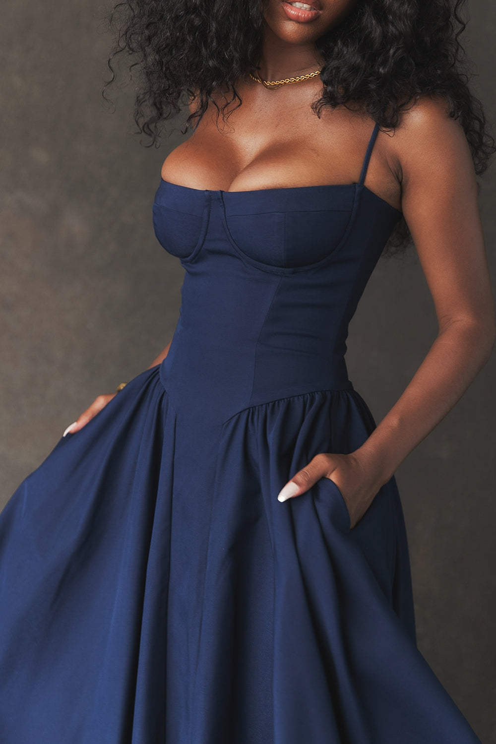 Alina Cinched Midi Dress