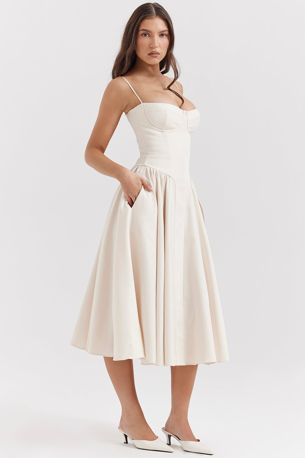 Alina Cinched Midi Dress