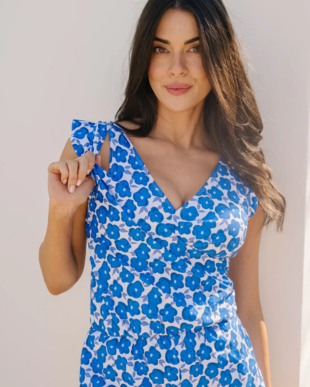 Jolanda | Swimsuit with ruffles & gentle figure shaping