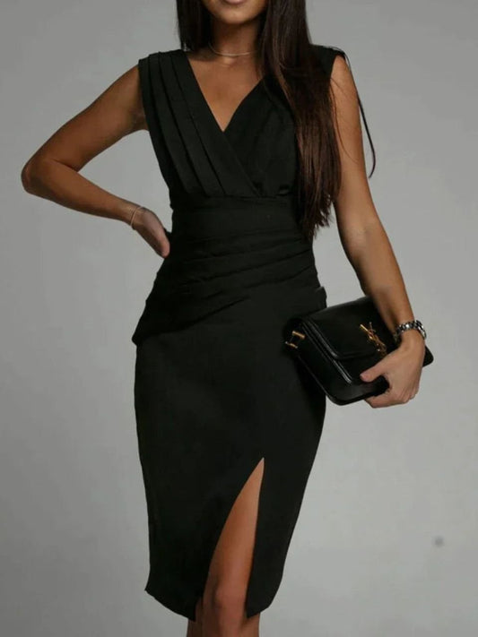 Aveline™ - Elegant V-Neck Dress