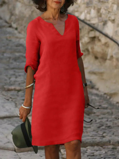 BETH™ - Relaxed V-Neck Dress