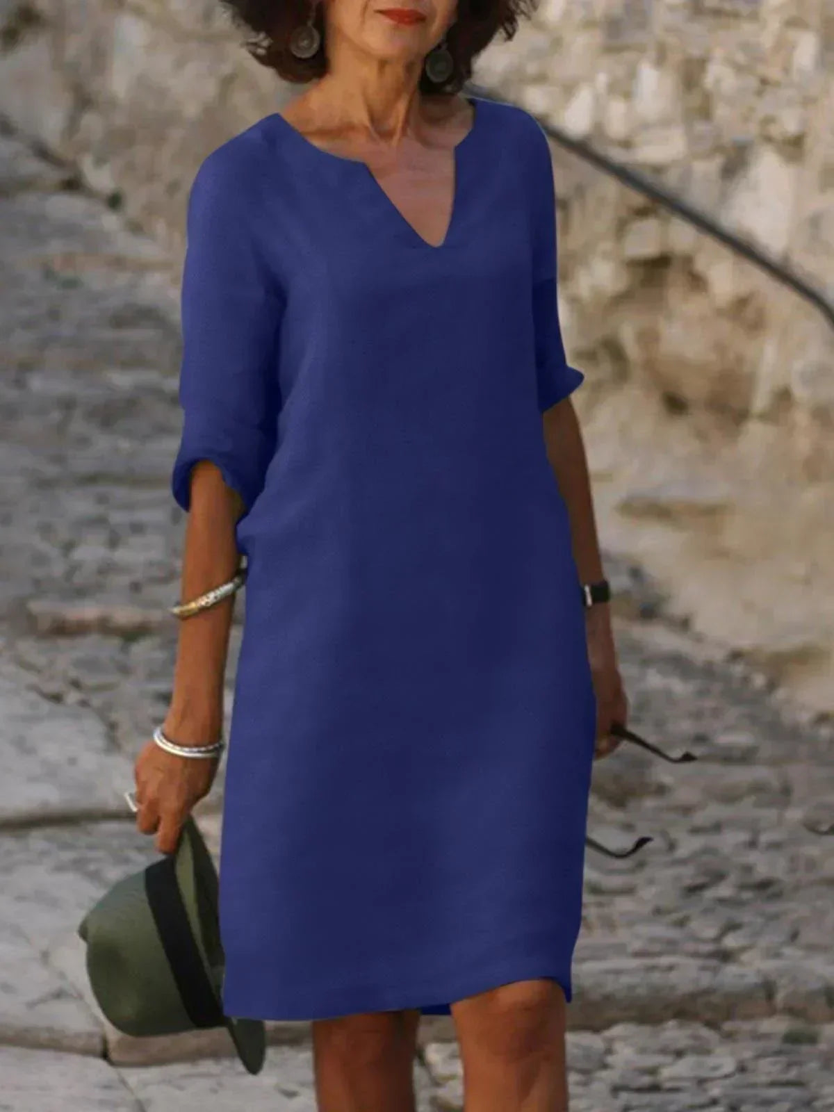 BETH™ - Relaxed V-Neck Dress