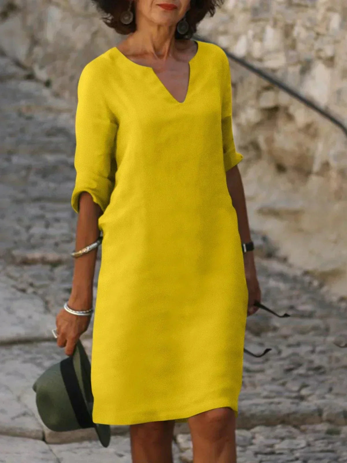 BETH™ - Relaxed V-Neck Dress