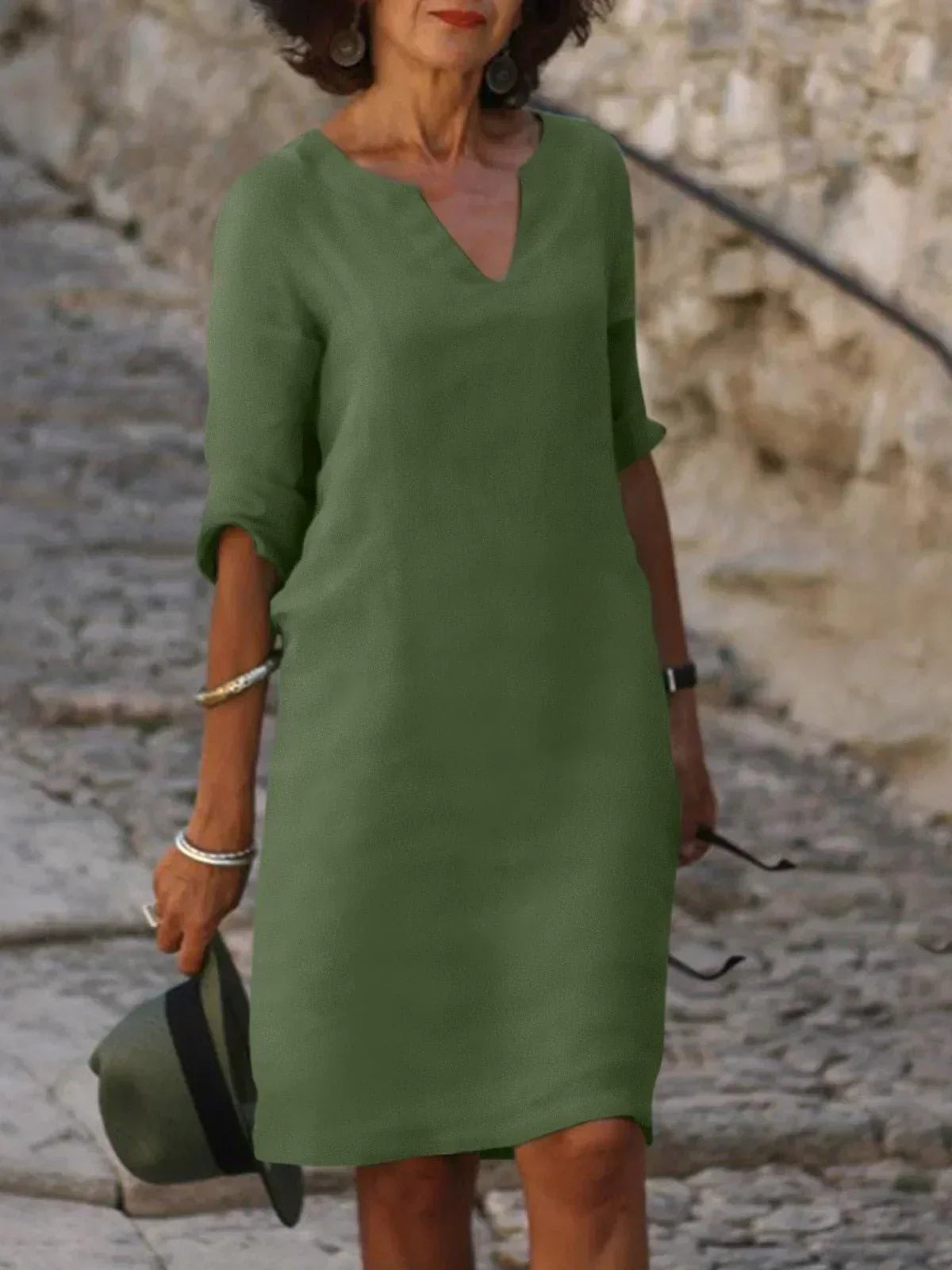 BETH™ - Relaxed V-Neck Dress