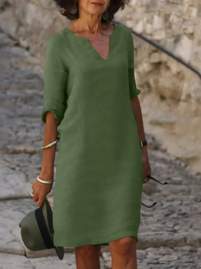 BETH™ - Relaxed V-Neck Dress